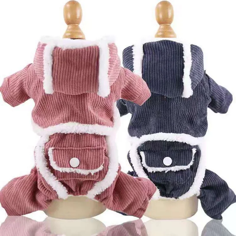 

Autumn winter cat dog Cotton-padded clothes wadded jacket cotton clothes warm double thicken coral fleece dog Jumpsuit