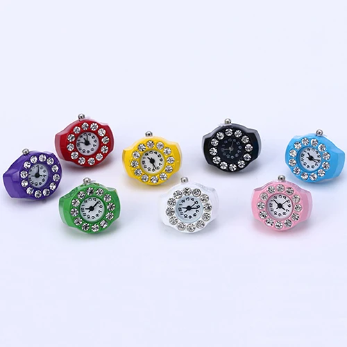 Мужские Женские кварцевые часы из силикона, круглые стразы эластичное кольцо на палец подарок модный циферблат кварцевые аналоговые Creati relogio feminino