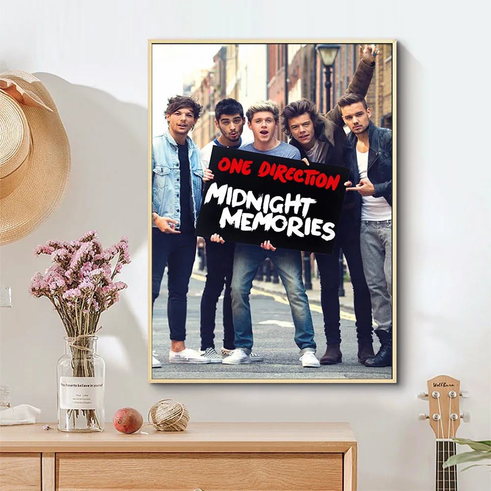 Оригинальный Холст постер из шелковой ткани One Direction классический стильный
