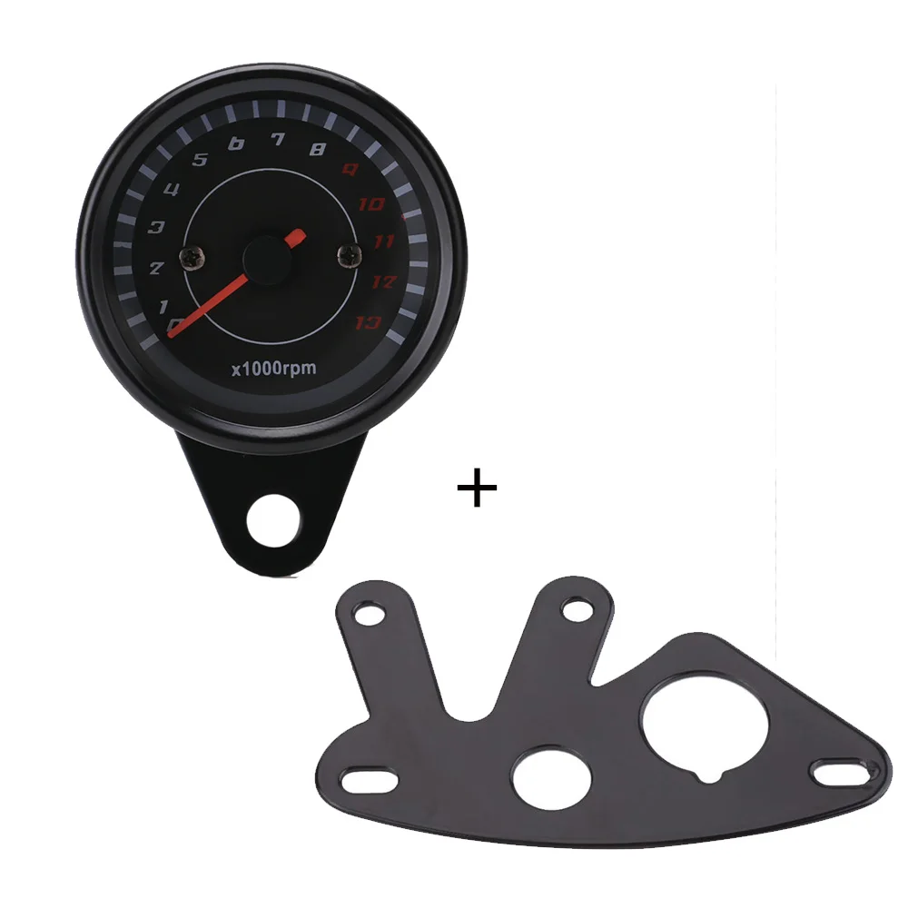 With Bracket-A Универсальный 12V moto rcycle тахометр, измеритель частоты вращения Спидометр с светодиодный Подсветка ночной Светильник moto r велосипед moto инструмент Аксессуары - Цвет: With Bracket-A