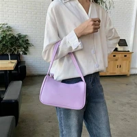 soft pu leather ladies armpit shoulder bags fashion design women small handbags vintage simple girls clutch purse tote