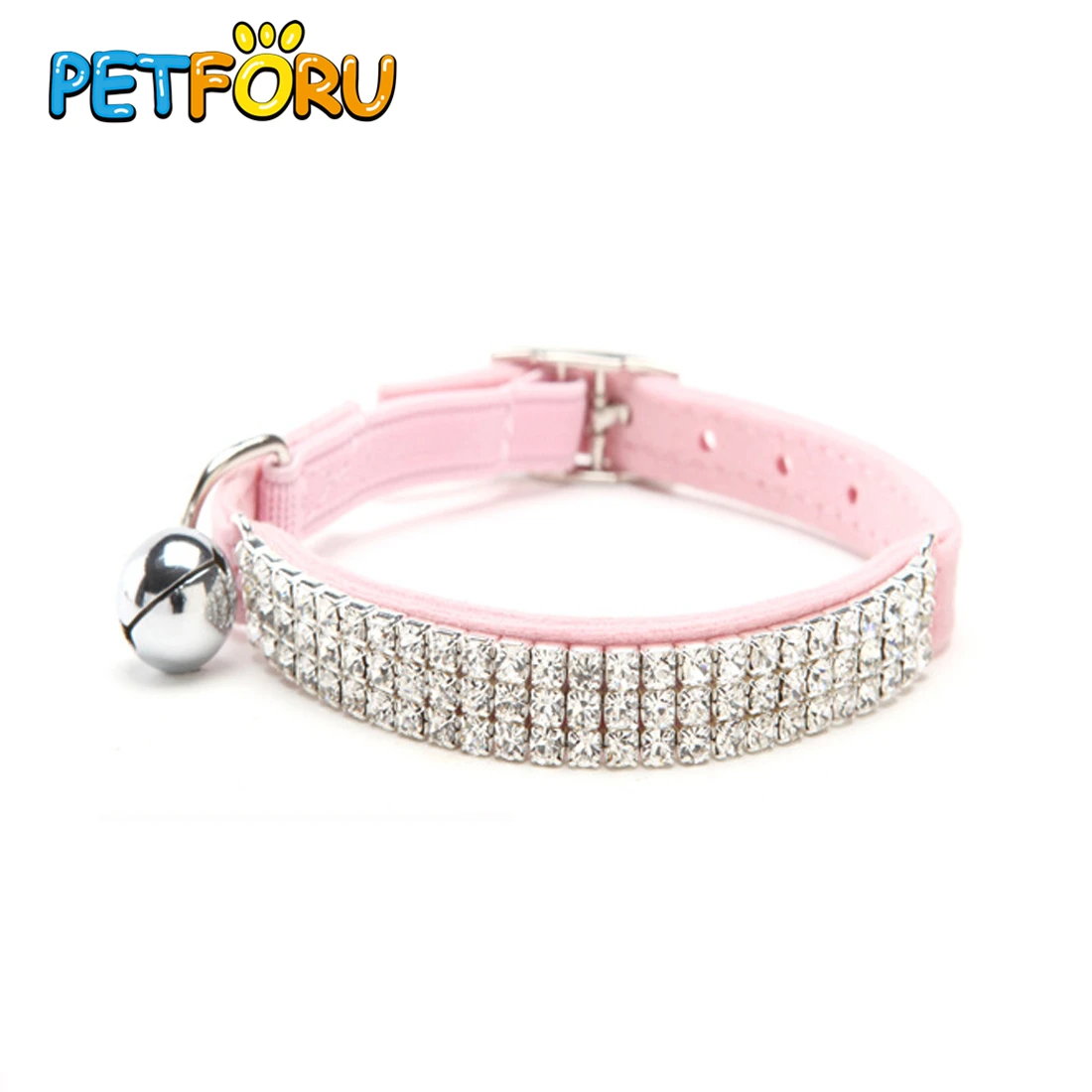 PETFORU 30*1 см регулируемый Флокированный воротник Кристальный алмаз шейный ремешок