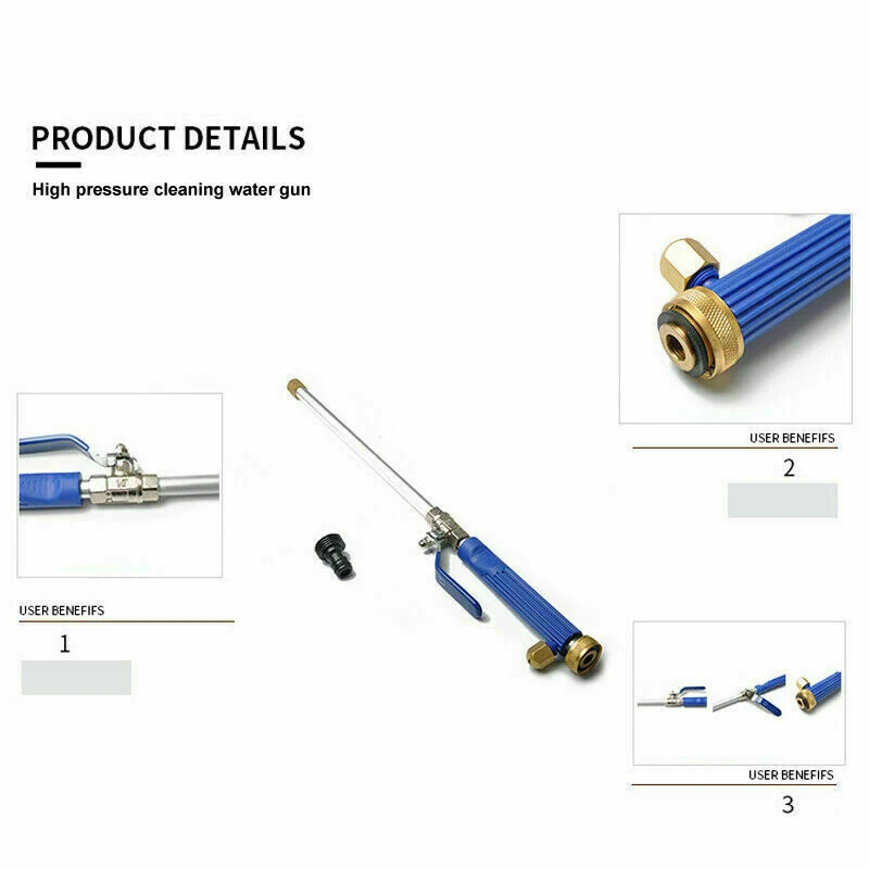 

2 in 1 Water Spraying Tool High Pressure Power Washer Blue Car Sidewalks