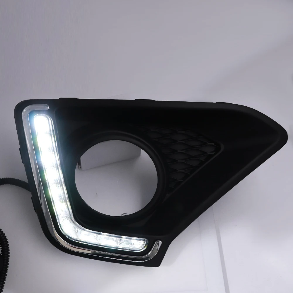 Car Daytime Running Lights Daylight for Hyundai GRAND I10 2014 2015 2016 LED DRL12V ABS Fog Lamp Cover | Автомобили и мотоциклы