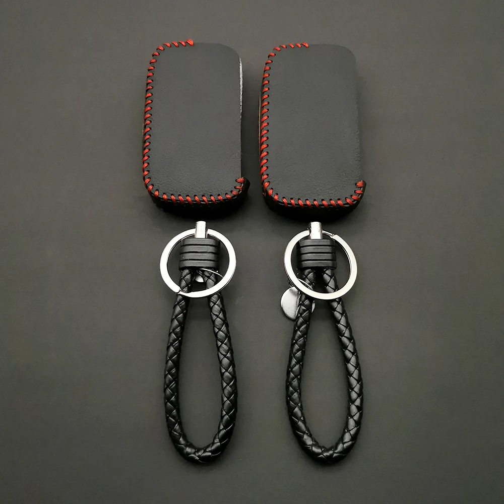 

E90 Carrying Leather Key Fob Case Cover For Starline E90 fold E60 E61 E91 4 Buttons Folding Car Flip Remote