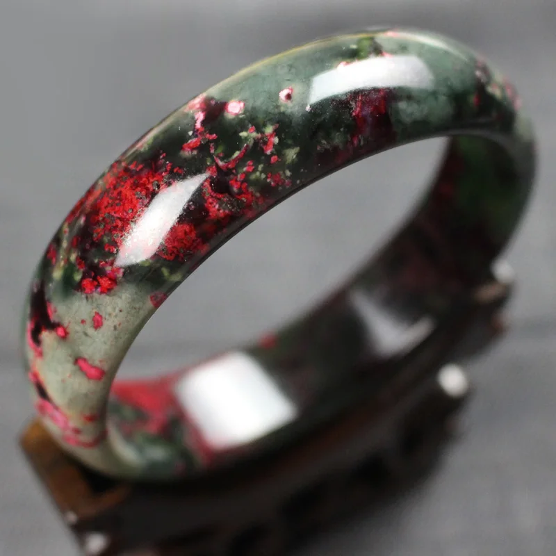 Genuine Natural Peach Blossom Jade Bangle Plum Flower Bangles Women Jewelry | Украшения и аксессуары