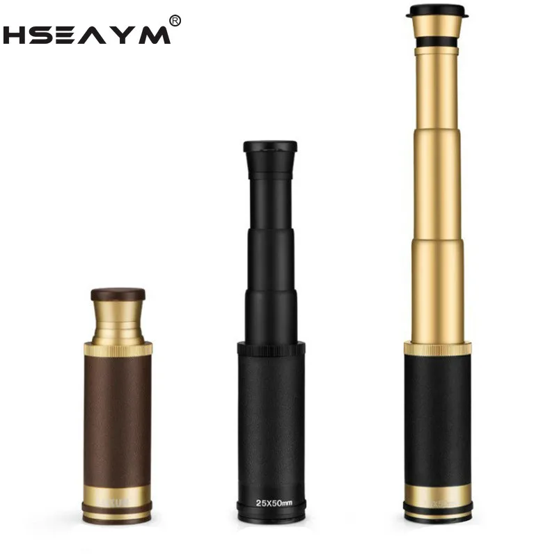 Телескопический Монокуляр HSEAYM 25X50 BAK4 HD широкополосный с зеленой пленкой для