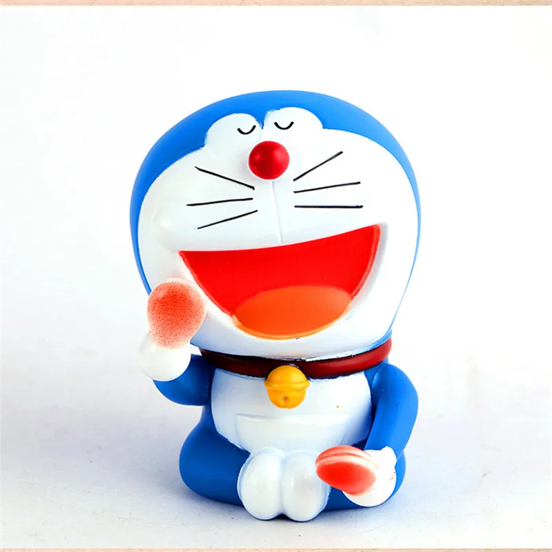 

Bandai Japanese Anime Figure Doraemon Model 6Pcs 10Cm Pvc Material Dolls Second Generation Model Anime Periphery Movie & Tv Gift