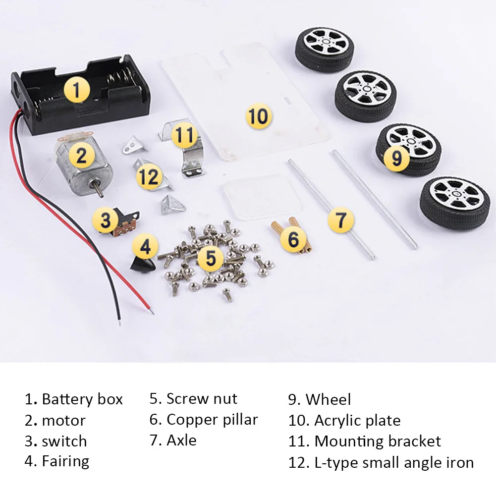 

Gift DIY Wind Car Making Set Preschool Funny Lightweight Science Experiment Educational Toy For Kids Parent Children Interaction