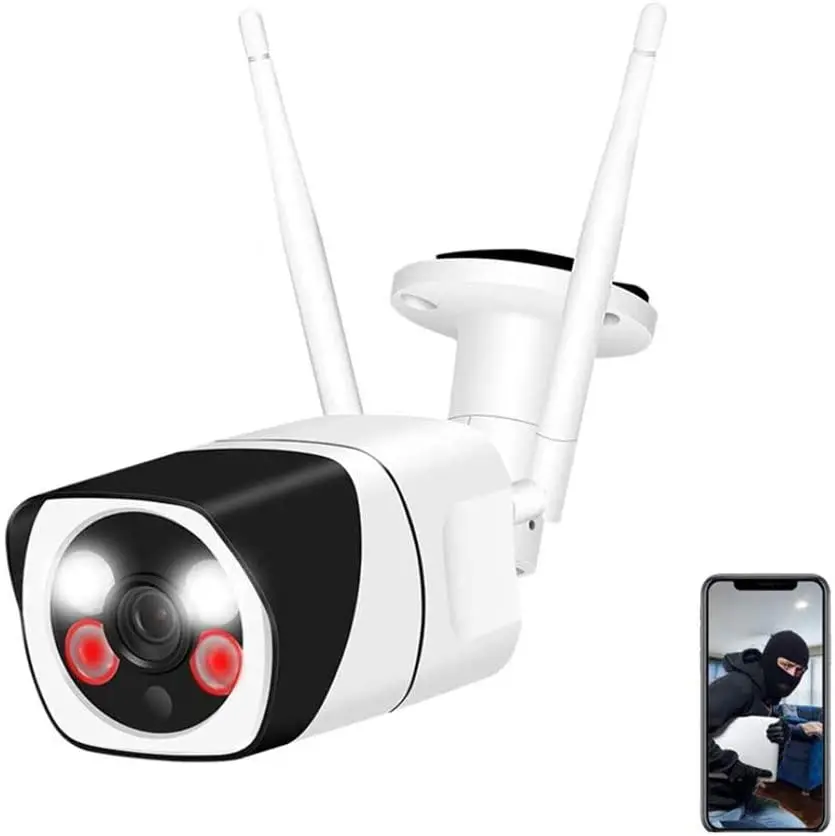 

Outdoor Security Camera,1080P WiFi Home Camera with Floodlight and Siren Alarm,Two Way Audio Security Camera with Smart Human