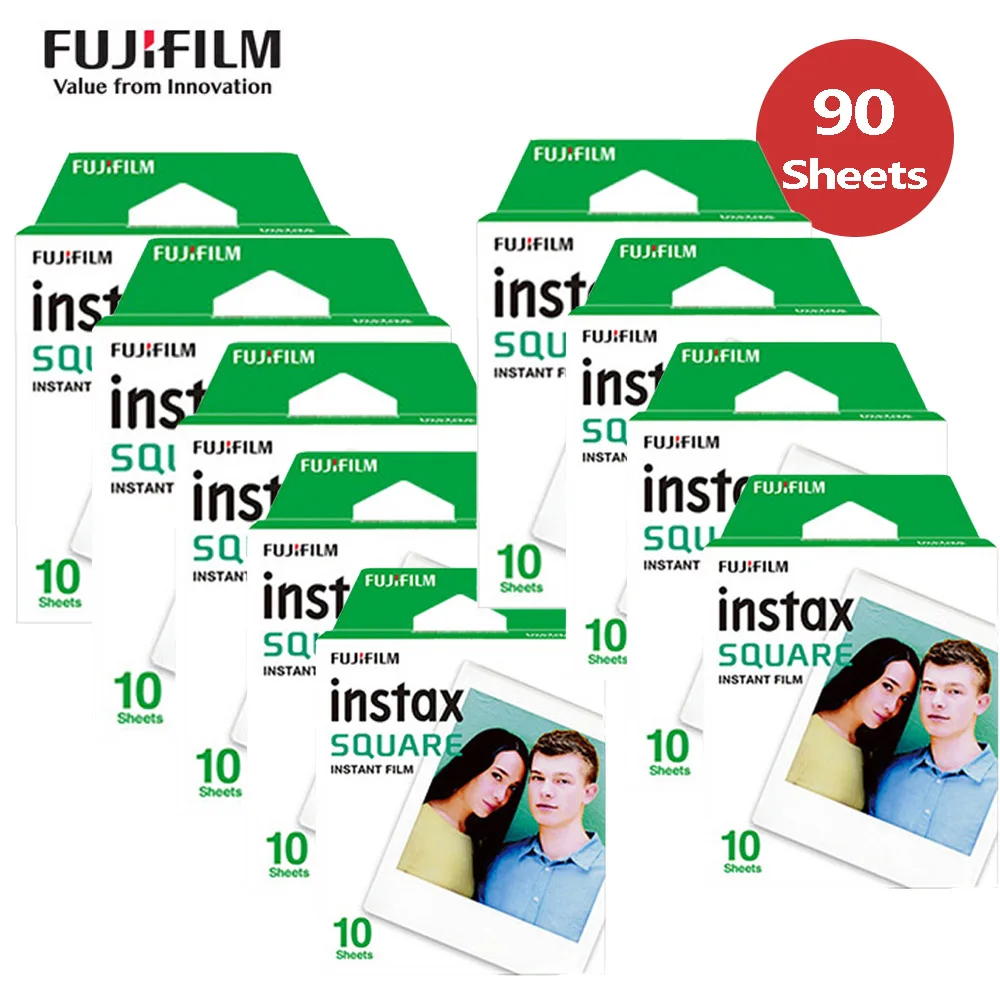 10-100 листов Fujifilm Instax квадратная пленка фотобумага для Fuji Instax квадратная SQ6 SQ10 SQ20 для Instax SP-3 принтер для смартфонов - Цвет: 90 Sheets