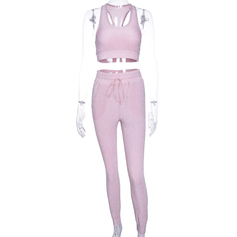 

Cropped Crop Top 2 Piece Sets Womens Outfits Tracksuit Summer Suit Stacked Leggings Clothing Fashion Matching Sexy Lounge Wear