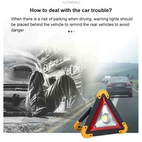 car emergency light 2 modes rechargeable led warning hazard trilight for vehicle breakdown car safety kits accesso y4o6