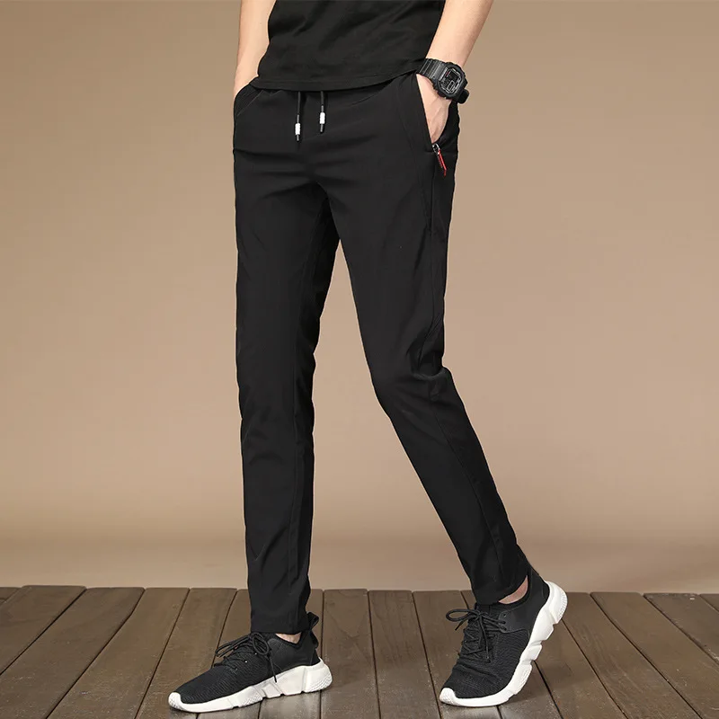 

New Golf Trousers Quick Drying Ultra Thin Ice Silk Elastic Slim Pants Youth Men City Walking Soft Leisure Sports pants for men