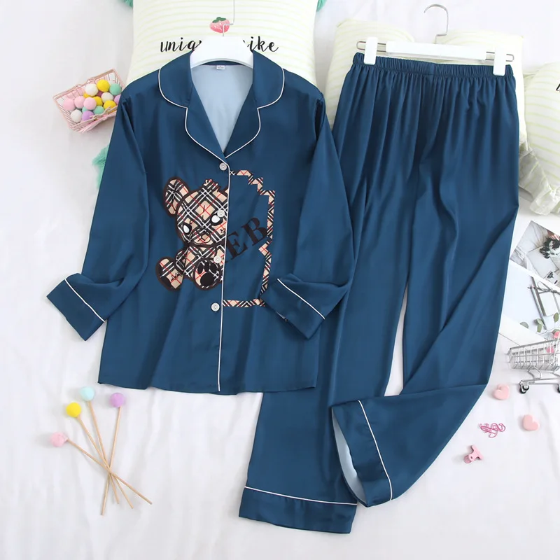 Wmyqdlq дамские пижамы летние шелковые удобные и крутые брюки с длинными рукавами