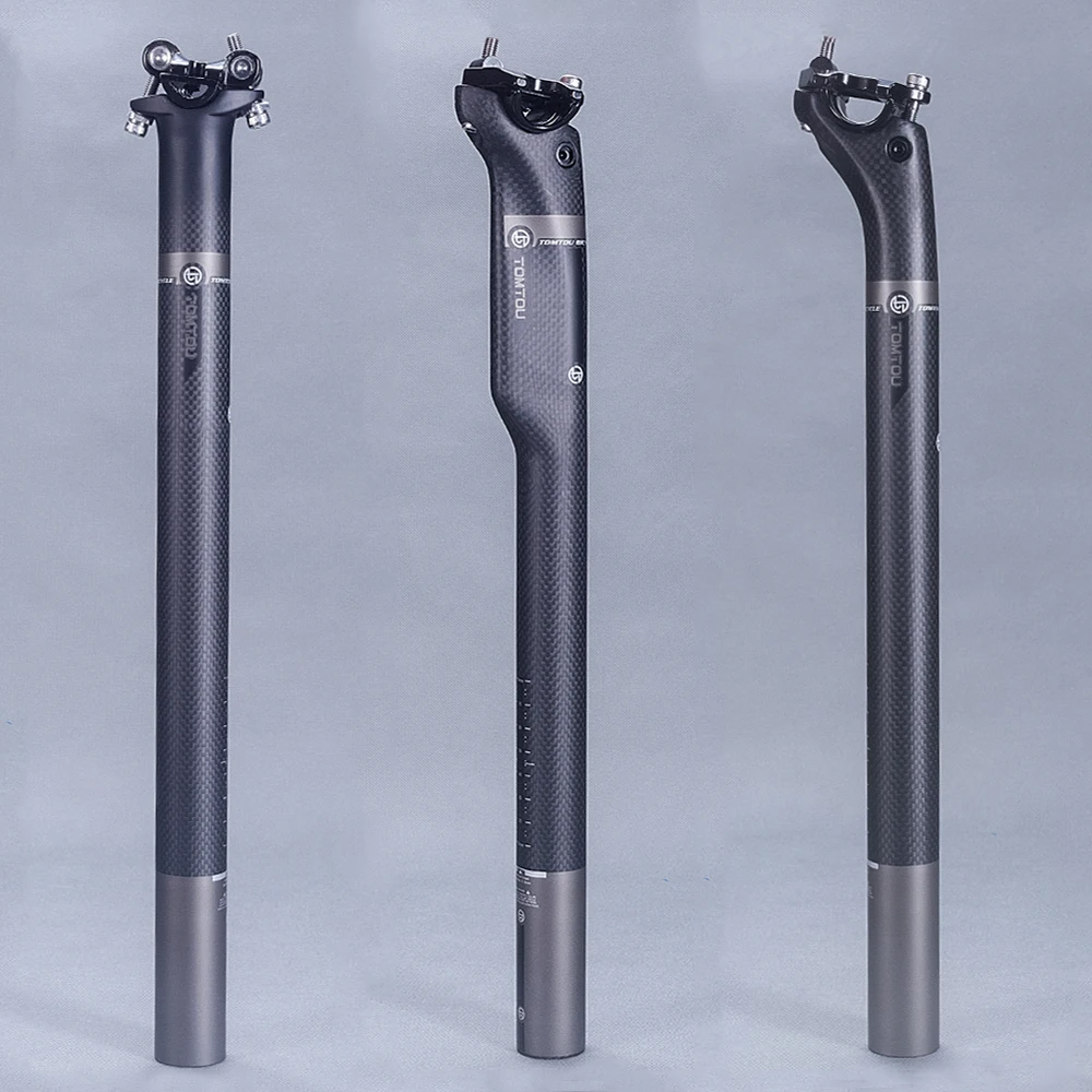 Ультралегкие матовые велосипедные штыри TOMTOU из углеродного волокна 3K Диаметр 27