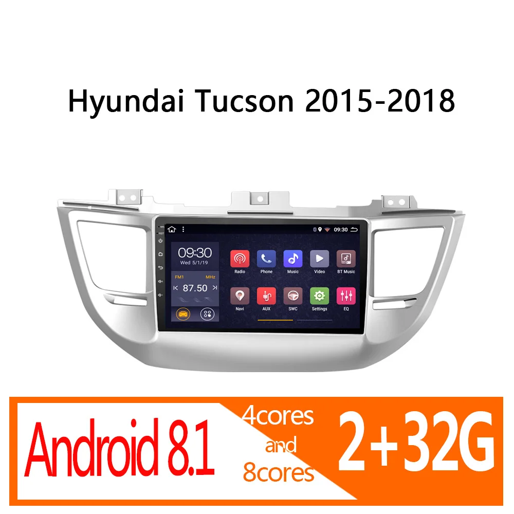Автомагнитола 1DIN для Hyundai Tucson стерео система на Android 2 Гб ОЗУ 32 ПЗУ 2015 2016 2017