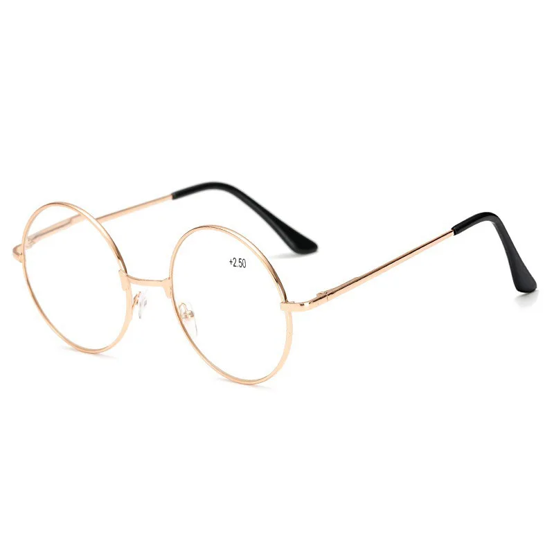 Женские круглые металлические очки для чтения с прозрачными линзами винтажные