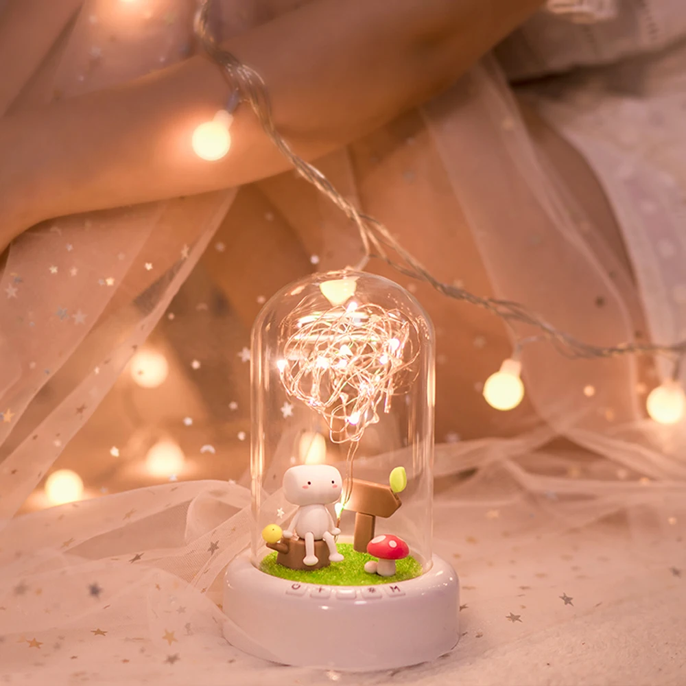 Стеклянная купольная лампа BT динамик с 3 цветными эффектами Ночная светодиодная