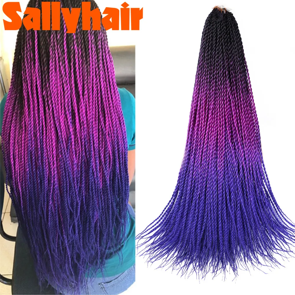 

Sallyhair Омбре Сенегальские твист волосы Вязание крючком 24 дюйма 20 корней/упаковка синтетические плетеные волосы для женщин серые, синие, розо...