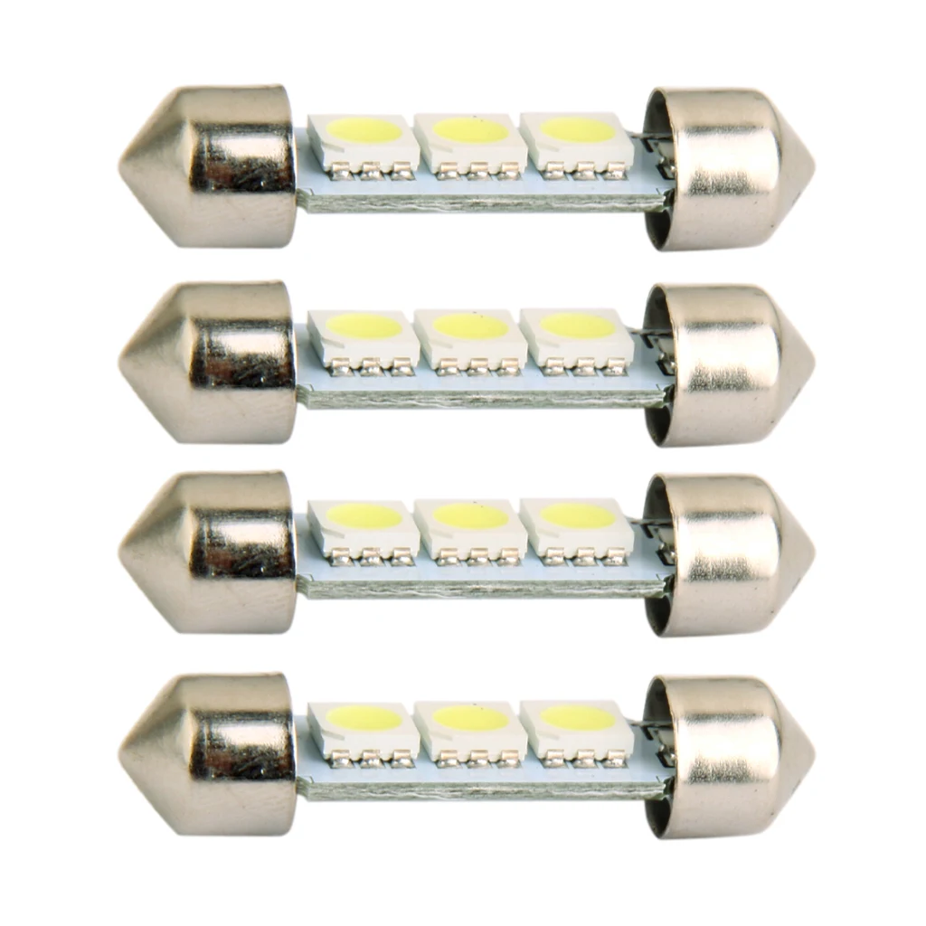 

4 LED Car Bulb 36mm 5050 3 LEDS SMD Dome Map Interior Light Lamp 12V White