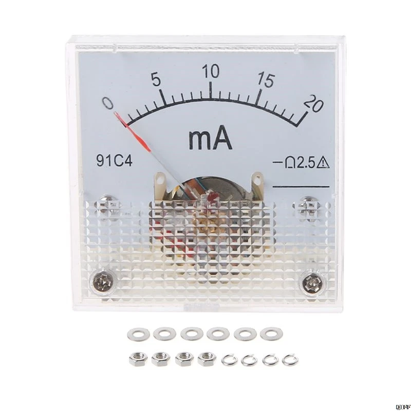 91C4 амперметр постоянного тока аналоговая панель измерителя тока механический указатель Тип 1/2/3/5/10/20/30/50/100/200/300/500mA A