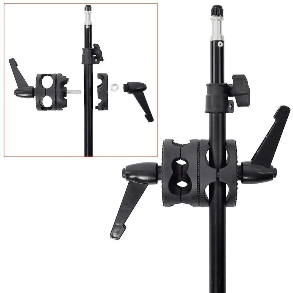 Поворотный держатель с двойной головкой кронштейн для фото штанга фотостудии со