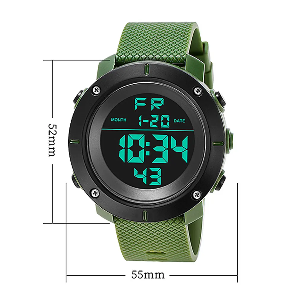 

KAK Sports Casual Round Dial Waterproof Luminous Time Date Digital Wrist Watch
