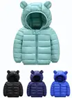 Милая куртка для маленьких девочек возрастом от 1 года до 5 лет Детский пуховик-светильник для мальчиков с капюшоном и ушками, весенняя одежда для девочек детская одежда для маленьких мальчиков