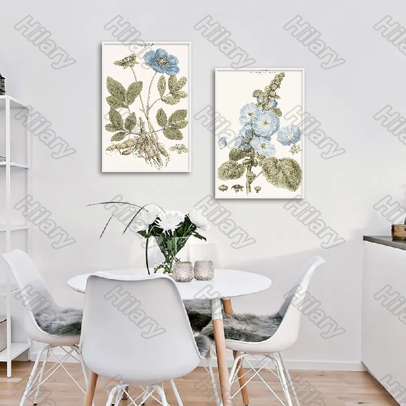 

Poster Light Color Chinese Style Flowers Canvas Painting Wall Art Home Decoration for Living Room and Bedroom Frameless Style