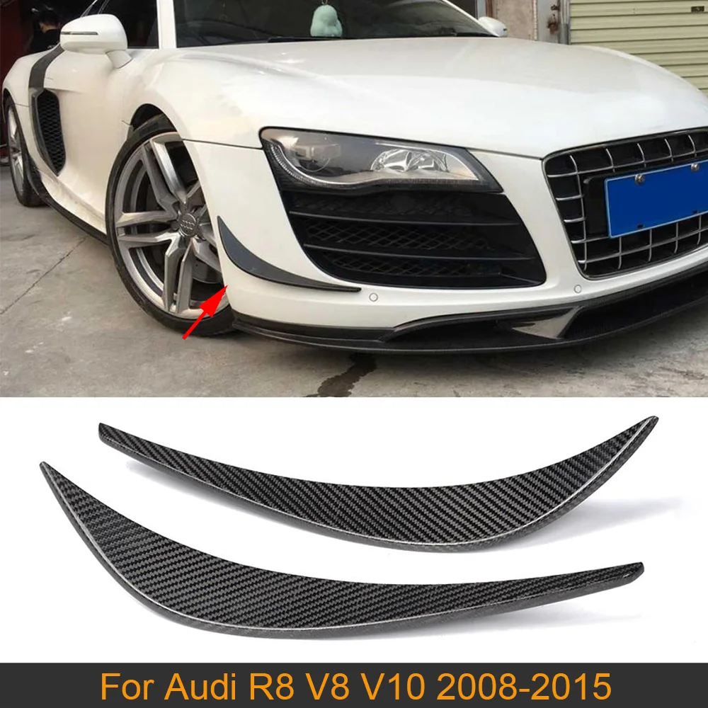 Плавники для переднего бампера из углеродного волокна Audi R8 V8 V10 2008 2015 плавники