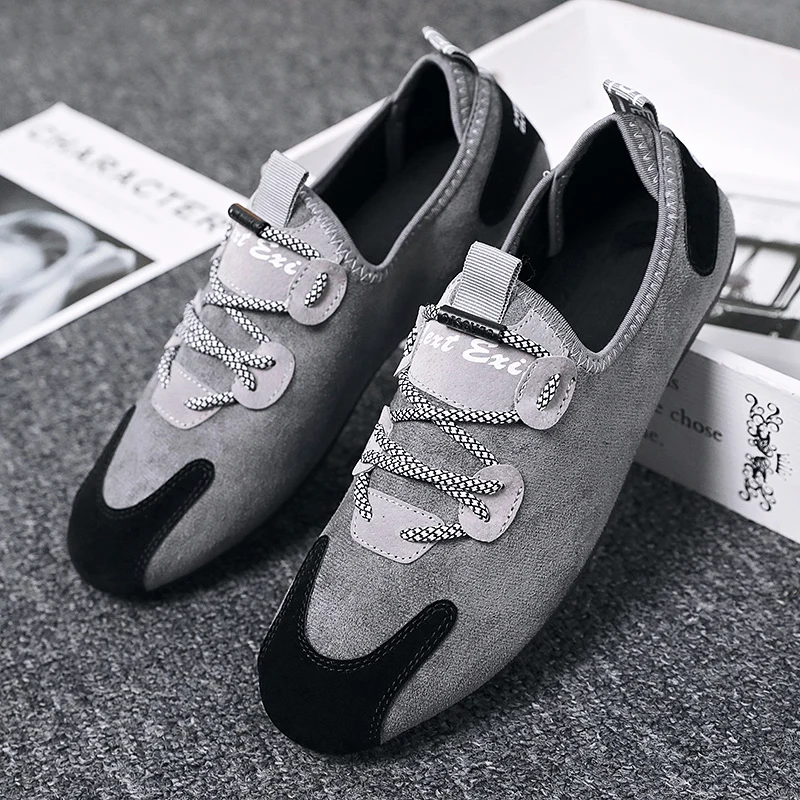 

Men's Leather Shoes British Trend Fashion Breathable Slip-On Shoes Soft Lightweight Casual Comfortable All-match Flat Shoes