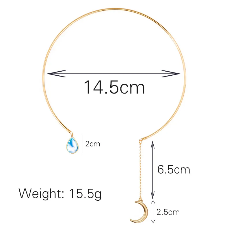 

Simple Drop-shaped Crystal Moon Pendant Short Collar Necklaces Women Necklace on The Neck Jewelry Accessories Wholesale