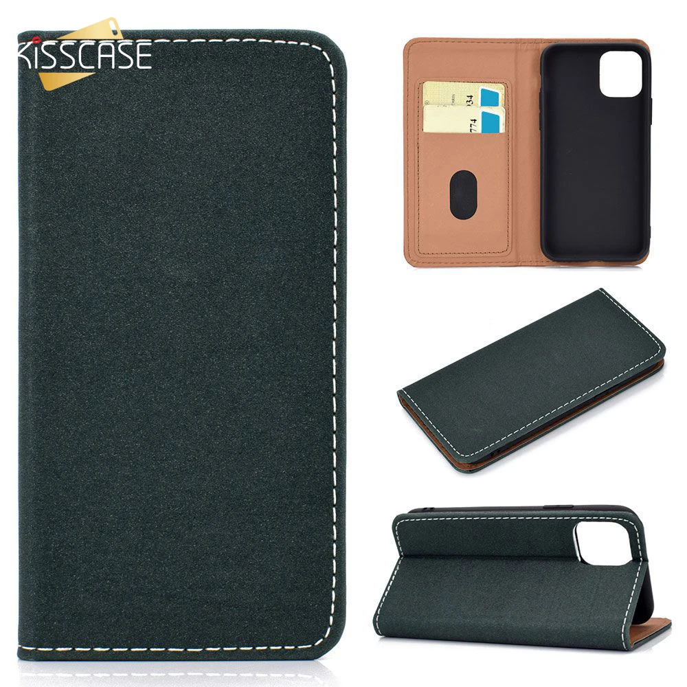 Kisscase флип-Чехлы кожаный чехол для iPhone 11 Pro Max роскошный магнитный держатель карт