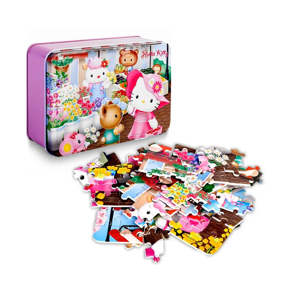Hello Kitty 100 шт пазл для детей 4-8 Обучающие Развивающие Пазлы игрушки | Игрушки и