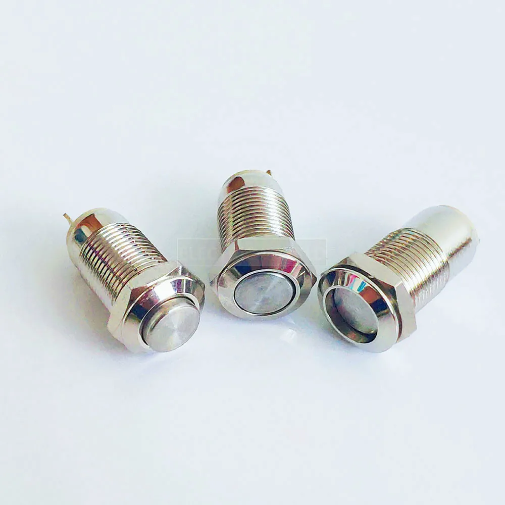 Металлический кнопочный переключатель с панельным отверстием плоская Высокая