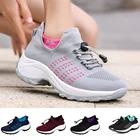 Женские кроссовки 2021, кроссовки на плоской платформе, дышащие сетчатые кроссовки, весенняя женская обувь на шнуровке, кроссовки-носки, обувь для увеличения роста