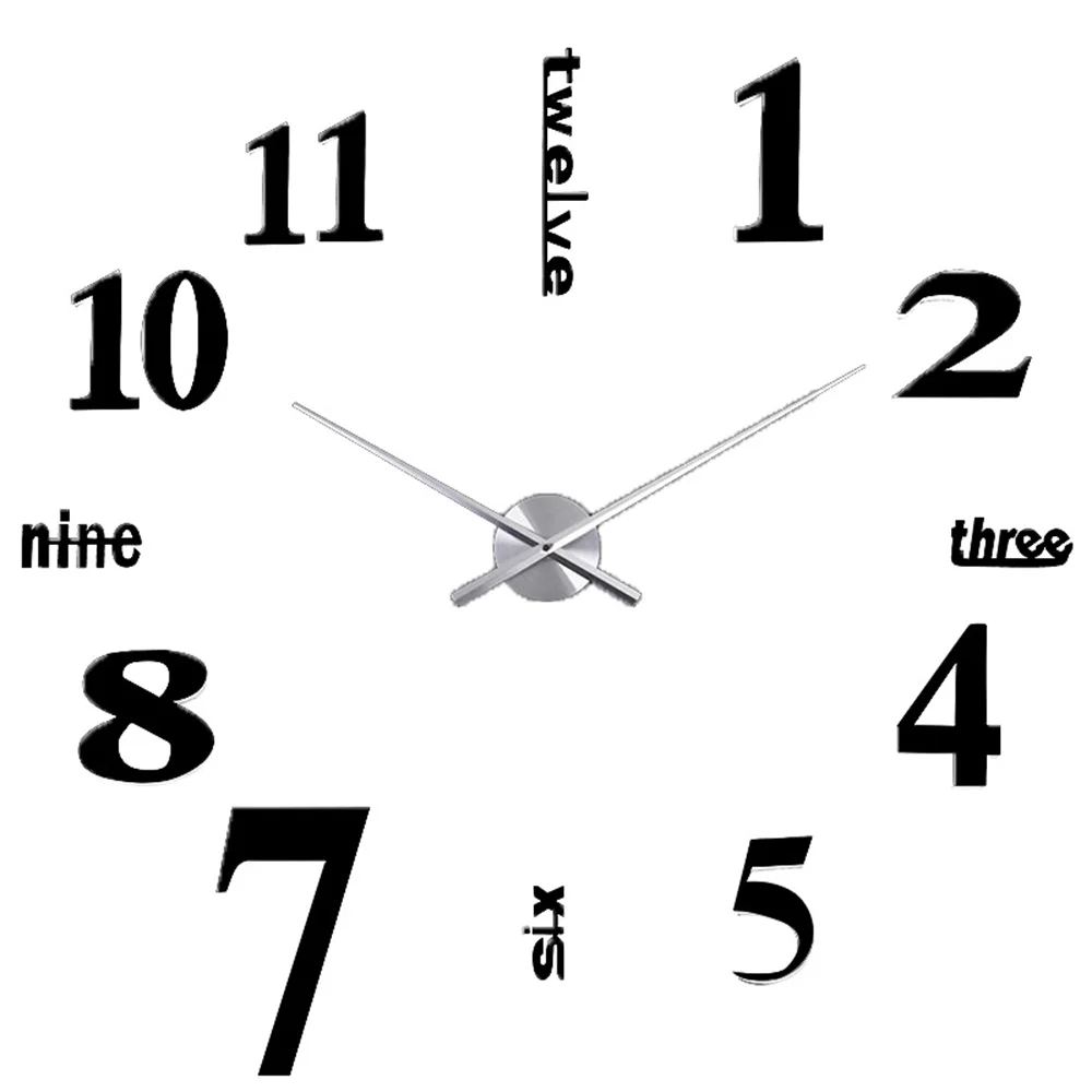 3D Съемная самоклеящаяся художественная карта настенная наклейка настенные часы