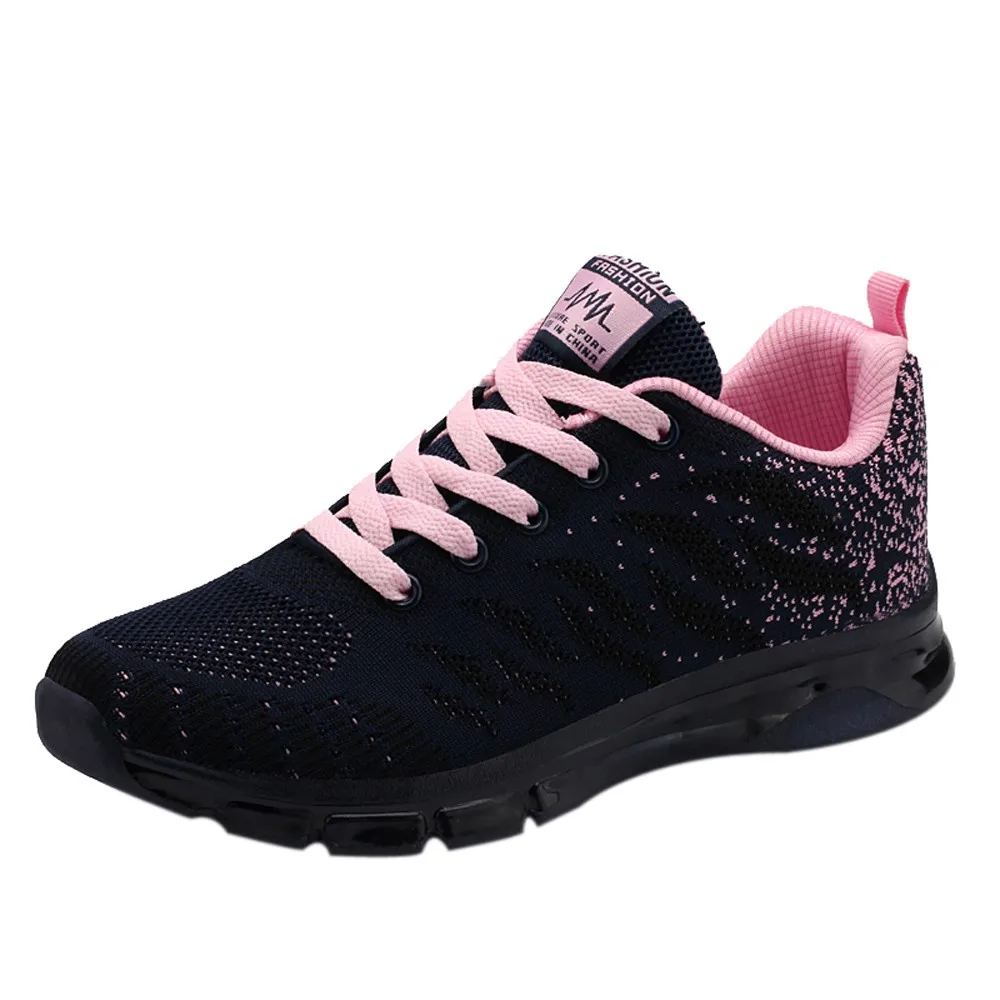 

Fashion Women Lightweight Sneakers Shoes Outdoor Sports Shoes Breathable Mesh Comfort Shoes Air Cushion Lace Up Zapatillas Mujer