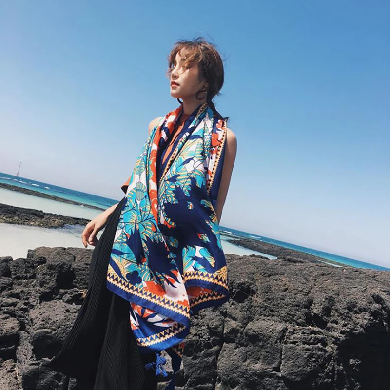 

Fashion Women Scarves Female Luxury Brand Print Paisley Foulard Shawls And Scarves Beach Cover-Ups
