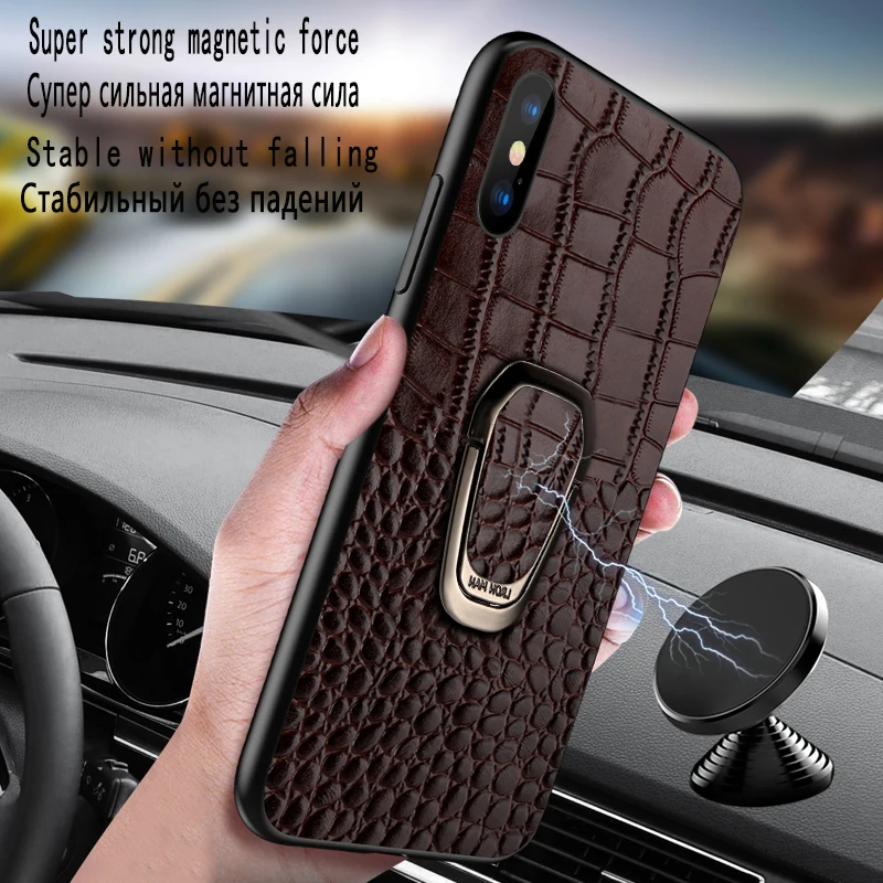 

IKOLE Genuine Leather Case For iPhone 11 Pro MAX 11Pro SE 2020 Case Luxury Alligator Phone Cover For Iphone 7 8 Plus X XR XS Max