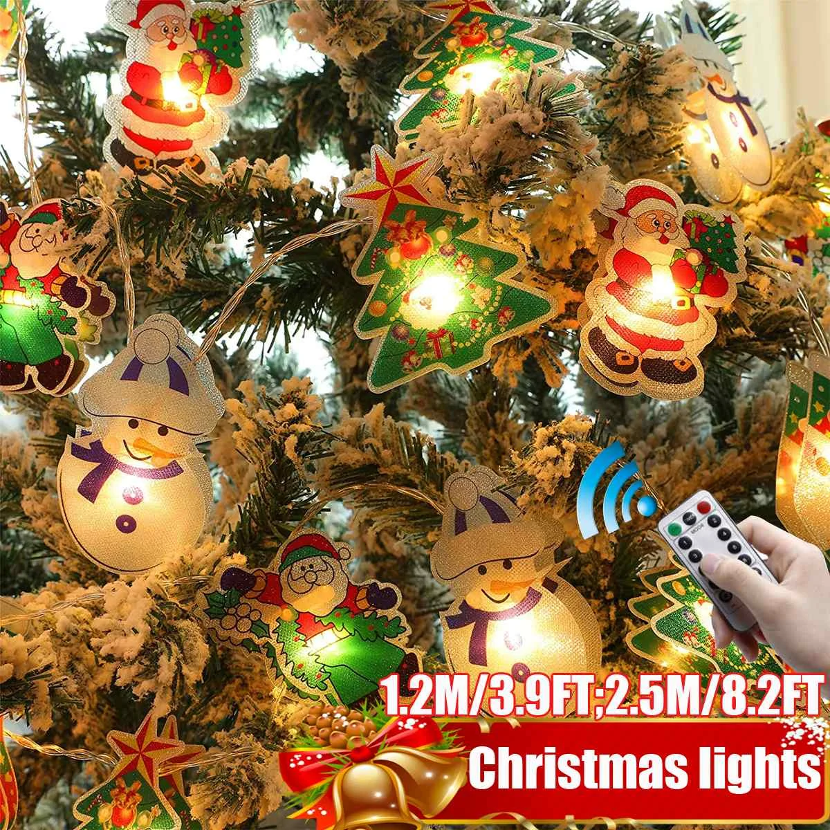 

2.5M 20LED Santa Claus Snowflake Tree LED Light String Christmas Decoration For Home 2021 Christmas Ornament Xmas Gift New Year