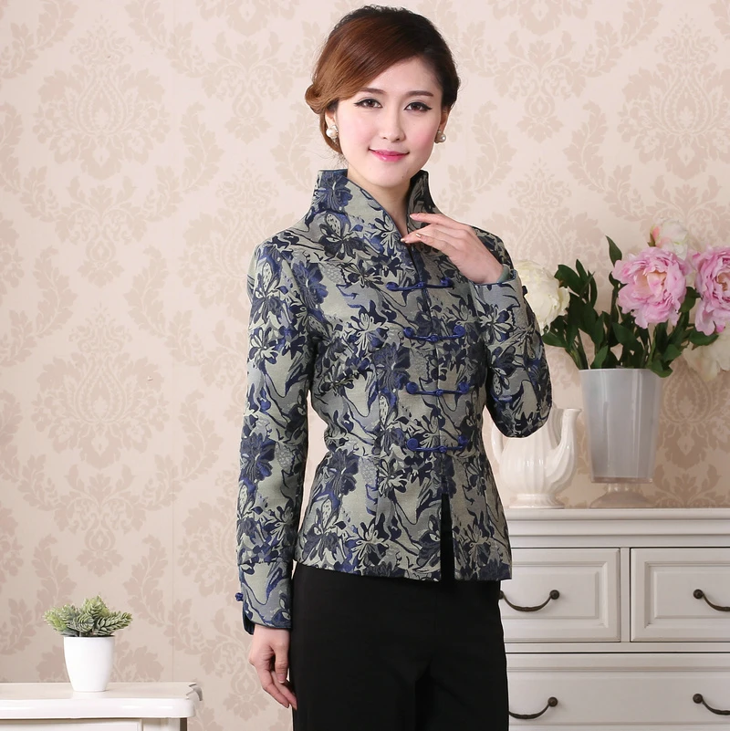 Китайская куртка для среднего и пожилого возраста костюм Тан женщин с длинными