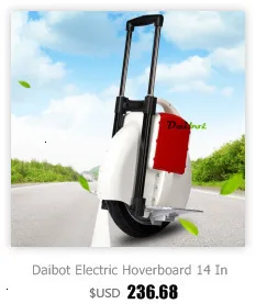 Daibot Электрический Ховерборд 14 дюймов Одноколесный самобалансирующийся скутер 350 Вт 60 в Электрический Одноколесный скутер с ручкой/Bluetooth