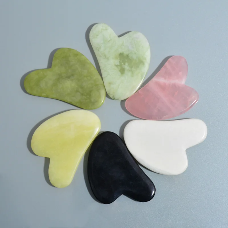

Natural Jade Stone Gouache Scraper Face Gua Sha Massage Tool For Facial Eye Lift Neck Thin Muscle Relax Remove Wrinkles Beauty