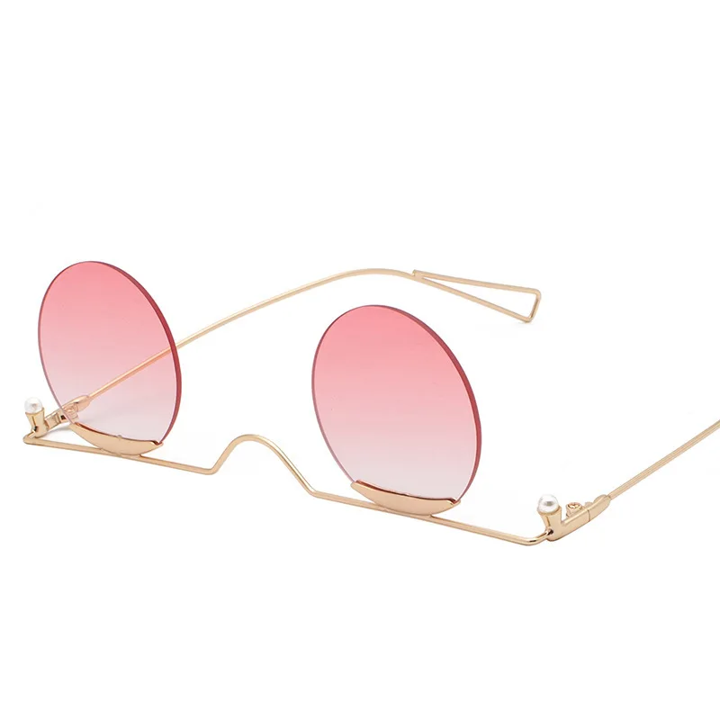 

Free shipping new fashion trend Sunglasses gradual change ocean piece Sunglasses round metal frame one line nose glasses