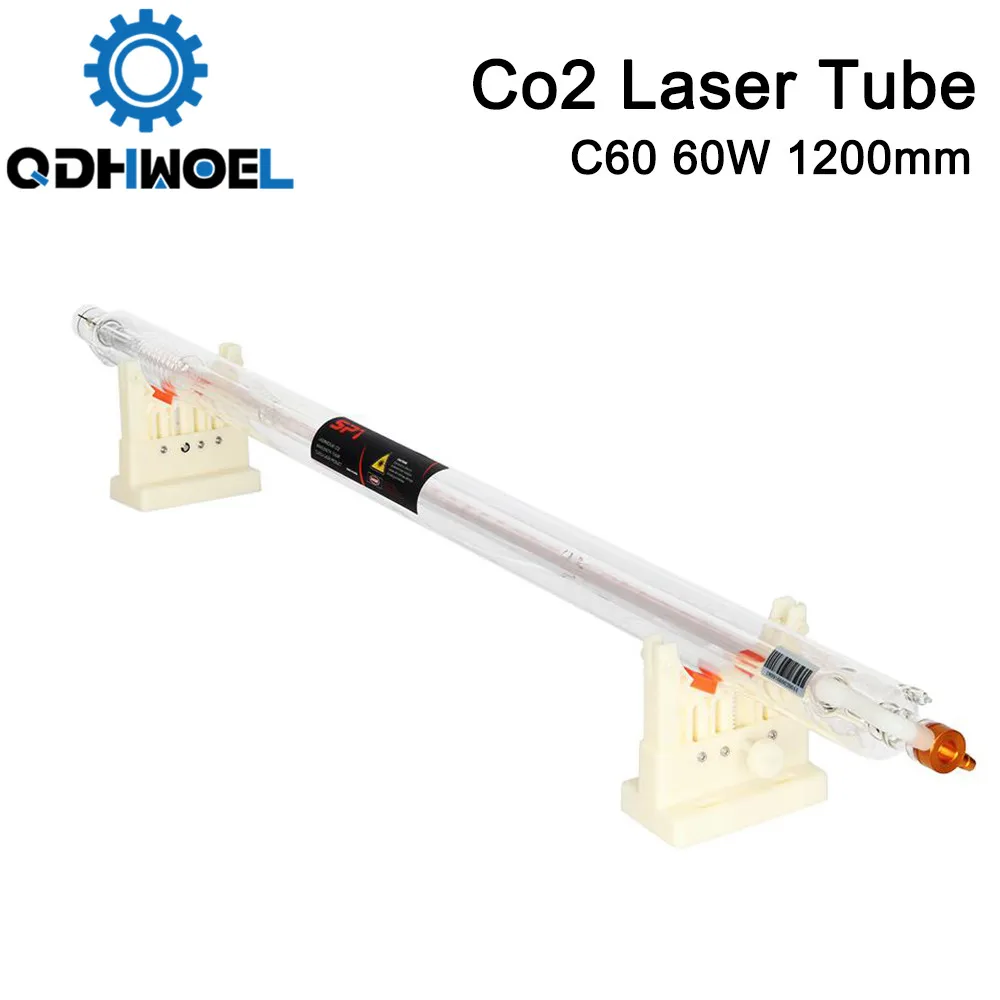 QDHWOEL-tubo láser de Co2 SPT C60, 1200MM, 60W, para máquina cortadora de  grabado láser CO2