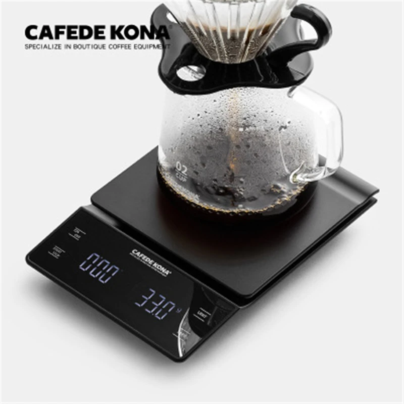Умные весы для кофе CAFEDE KONA с таймером электронные точные кухонные до 3 кг/0 1 г