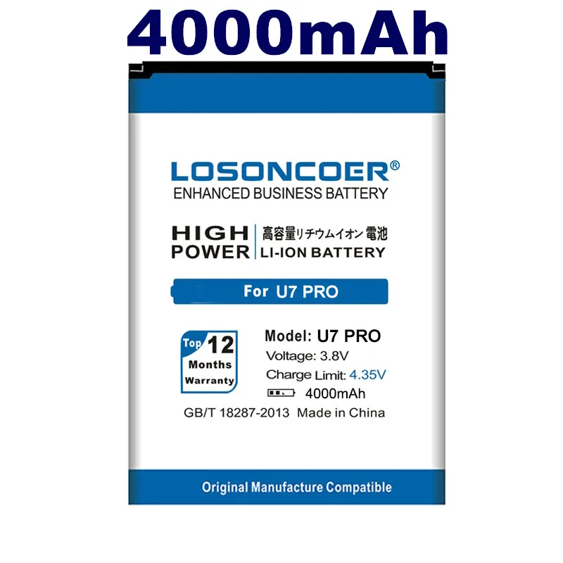 LOSONCOER 4000mAh сотовый телефон для Oukitel U7 Pro BQ BQS 5505 BRAVIS A551 аккумулятор|Аккумуляторы
