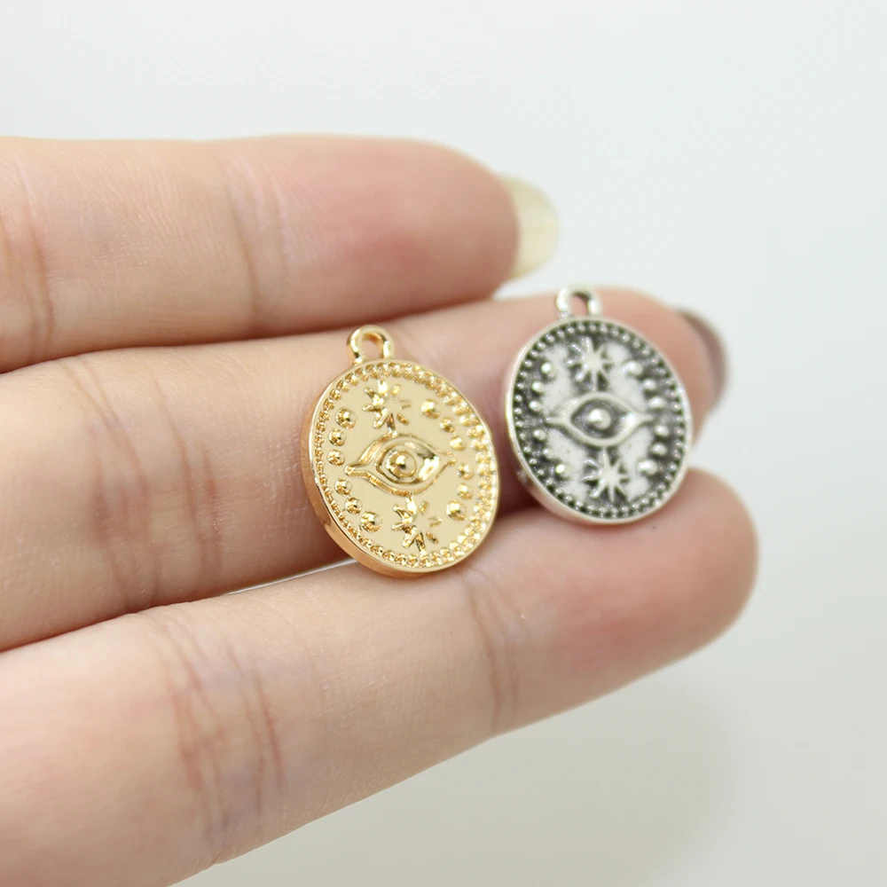 Yamily 15 шт.-красивая монета с глазами Очаровательная подвеска из цинкового сплава